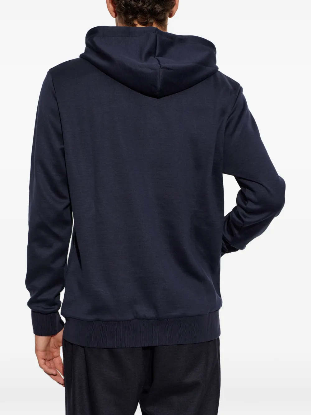 Eleventy zip-up drawstring hoodie Blauw