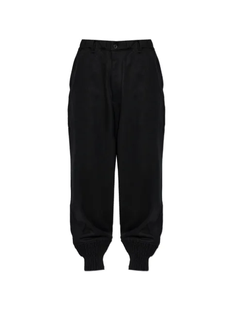Yohji Yamamoto ribbed-cuff wool trousers