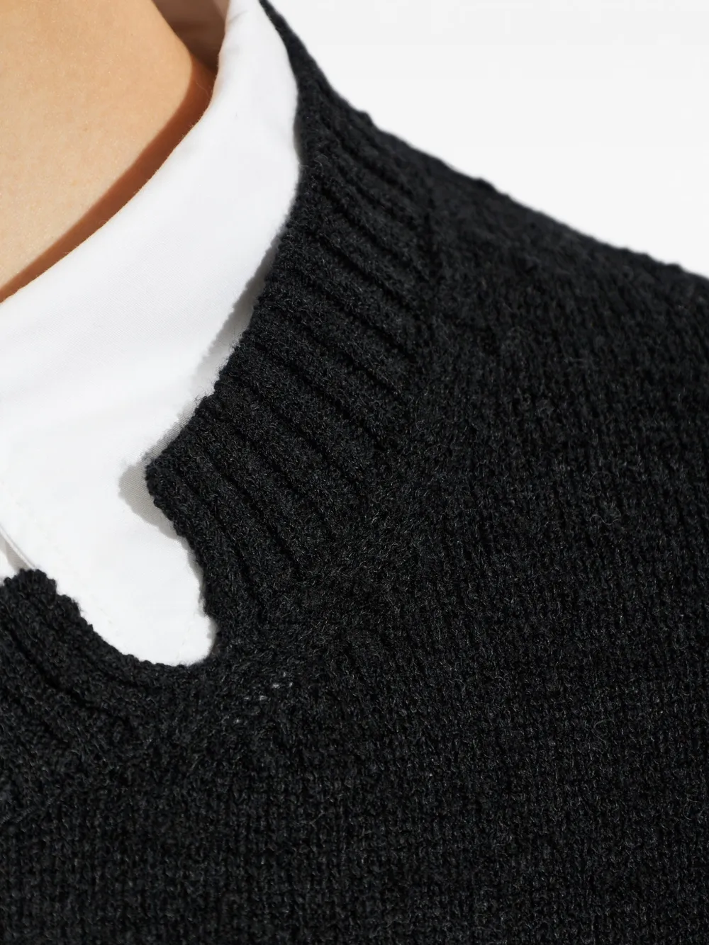 Yohji Yamamoto Oversized trui met uitgesneden details Zwart