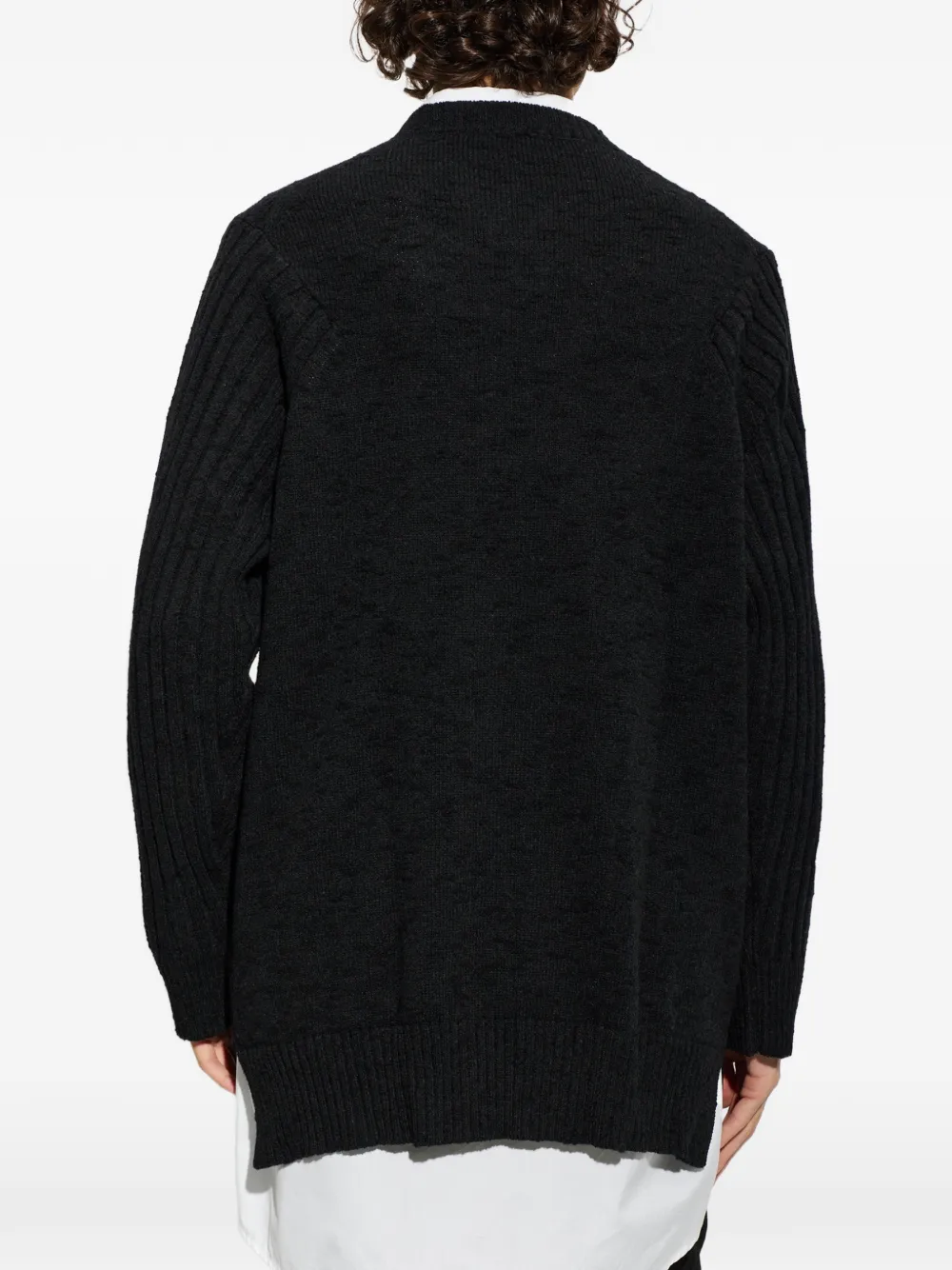 Yohji Yamamoto Oversized trui met uitgesneden details Zwart