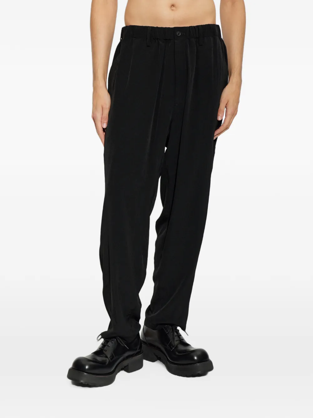 Yohji Yamamoto straight-leg trousers Zwart