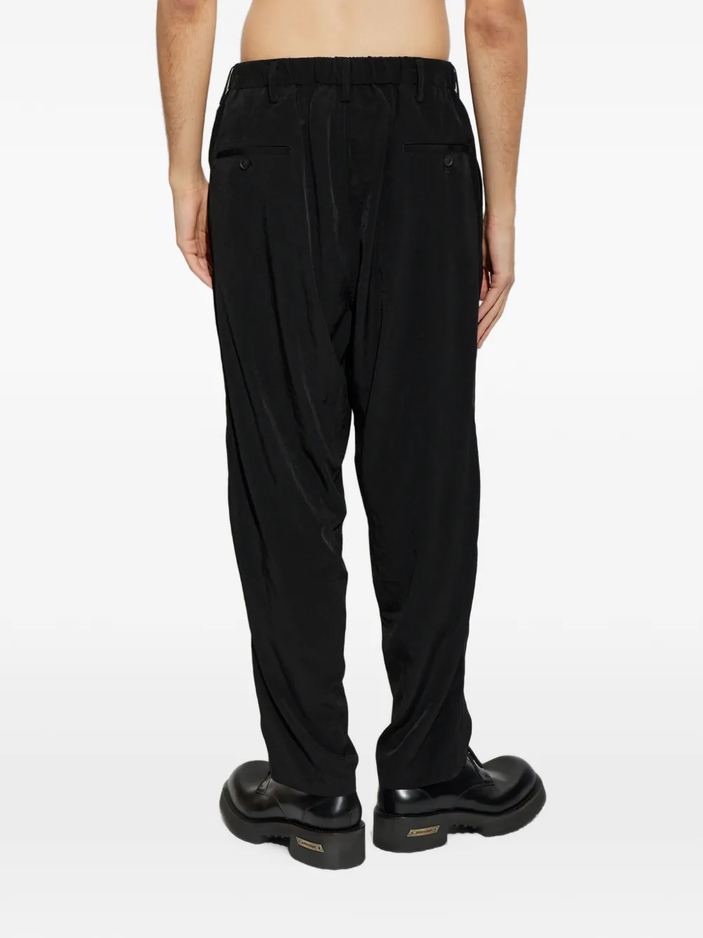 Yohji Yamamoto straight-leg trousers Zwart