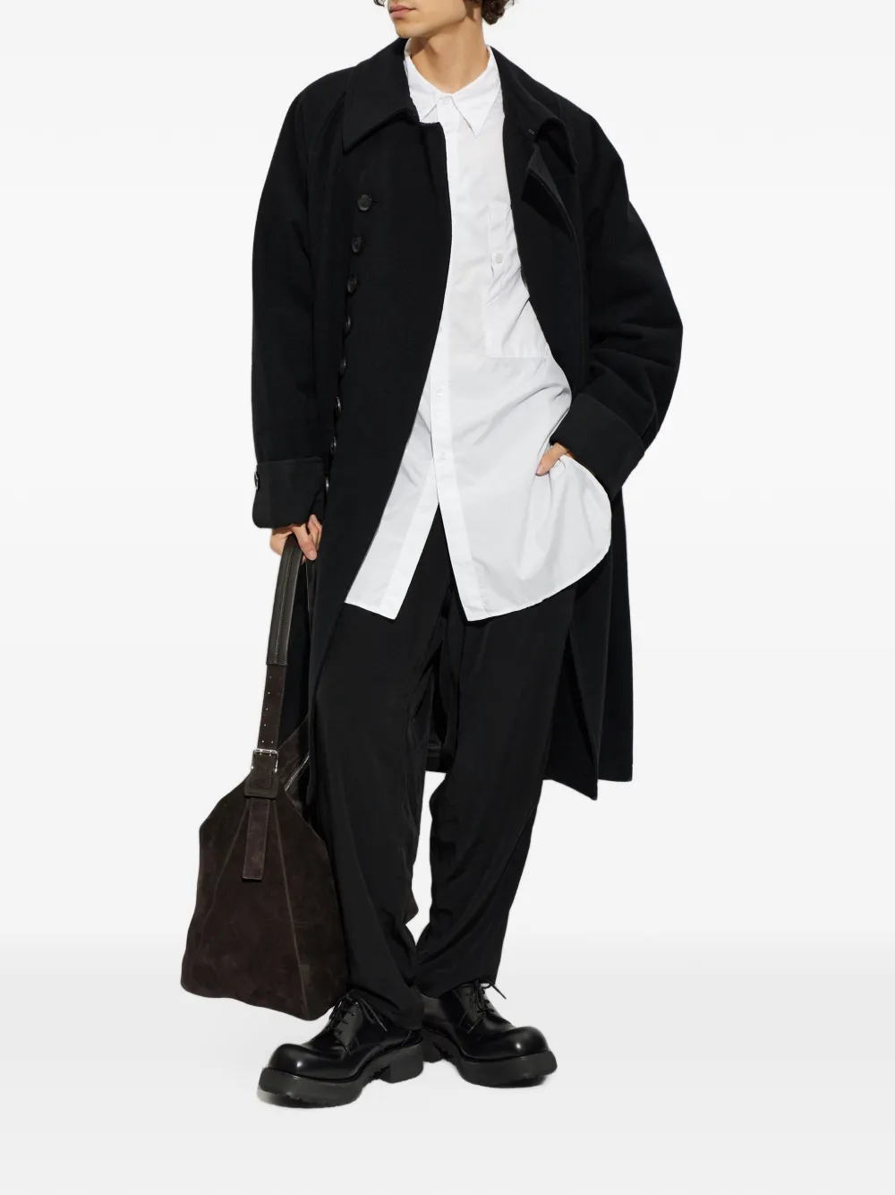 Yohji Yamamoto straight-leg trousers Zwart