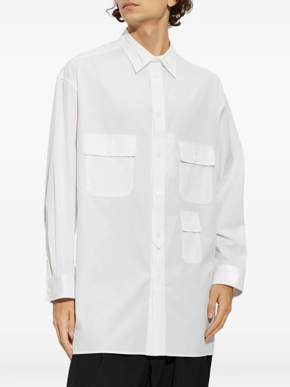 Yohji Yamamoto Overhemd met klepzak Wit