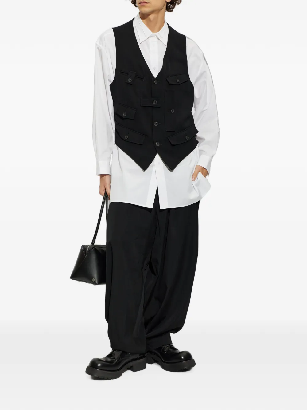 Yohji Yamamoto Overhemd met klepzak Wit