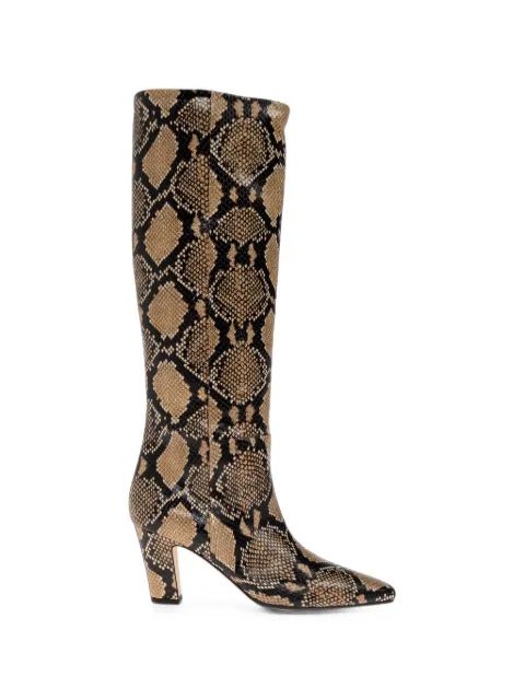Aeyde Silva Stiefel mit Schlangenprint