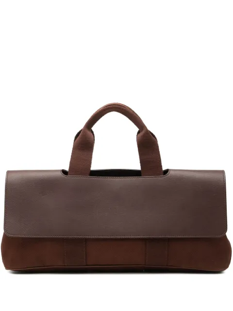 Hermès Pre-Owned bolso de mano Valparaiso MM largo de piel Swift y lona Toile 2000-2026