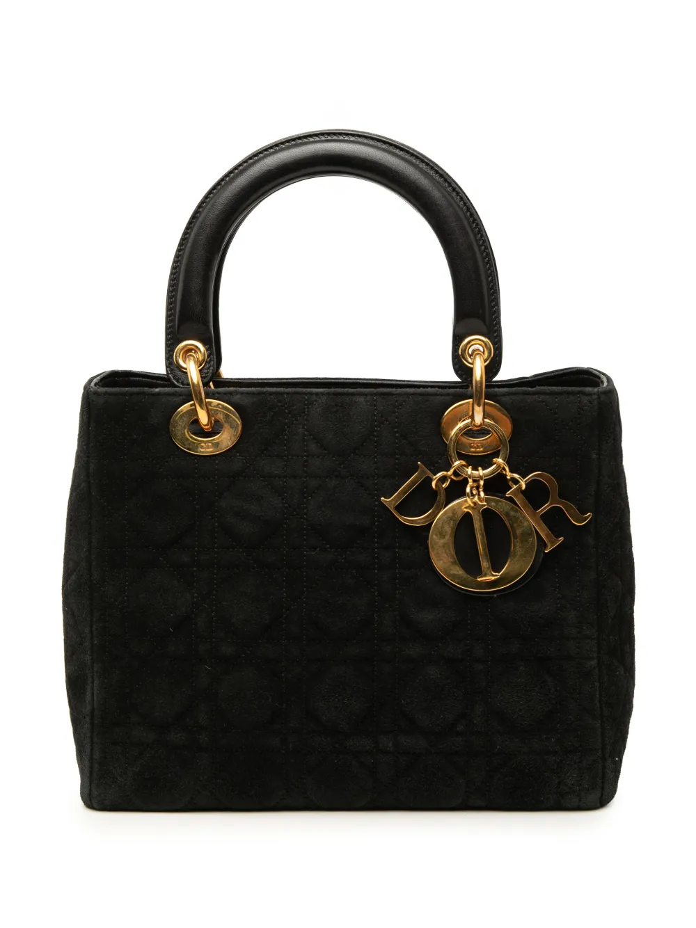 Christian Dior Pre-Owned 1997 mittelgroße Cannage Lady Dior Satchel-Tasche - Schwarz
