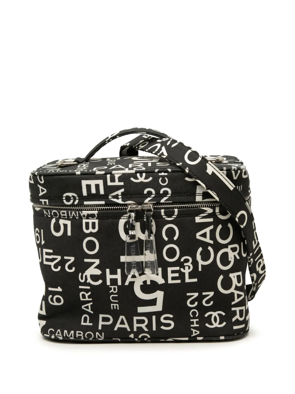 CHANEL Pre-Owned 2002-2003 Printed Canvas 31 Rue Cambon Vanity Case satchel - Nero