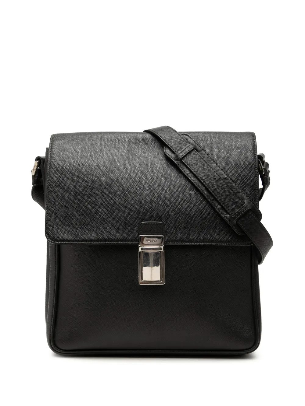 Prada Pre-Owned 2013-2026 Saffiano Buckle Messenger Bag crossbody bag - Nero