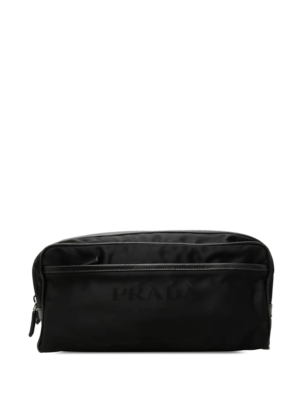 Prada Pre-Owned 2013-2026 Saffiano Trimmed Re Nylon Travel pouch - Nero