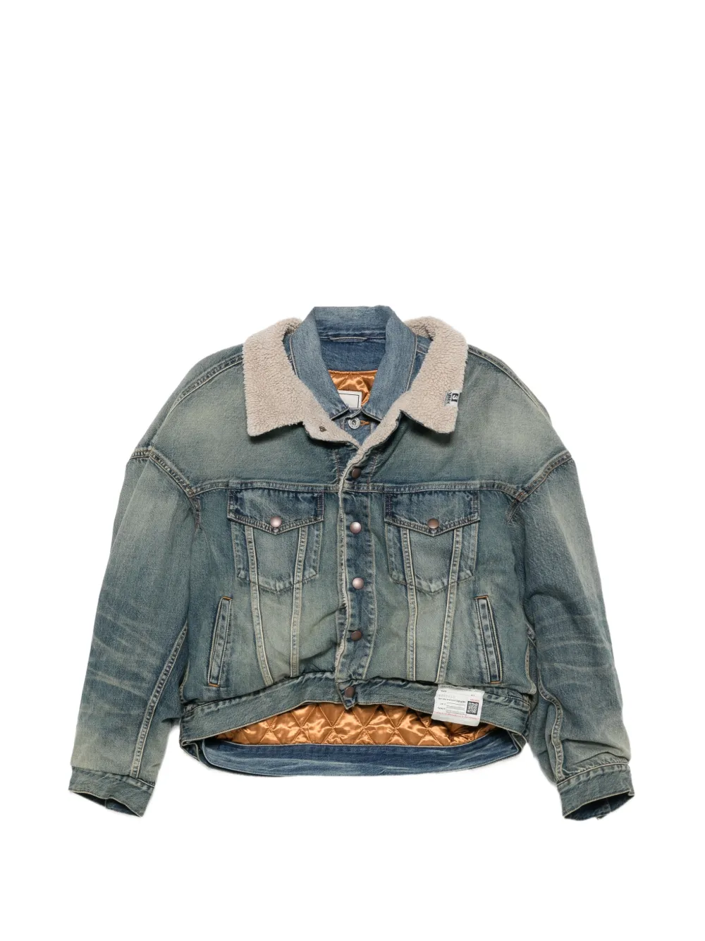 Maison MIHARA YASUHIRO fleece-collar denim jacket