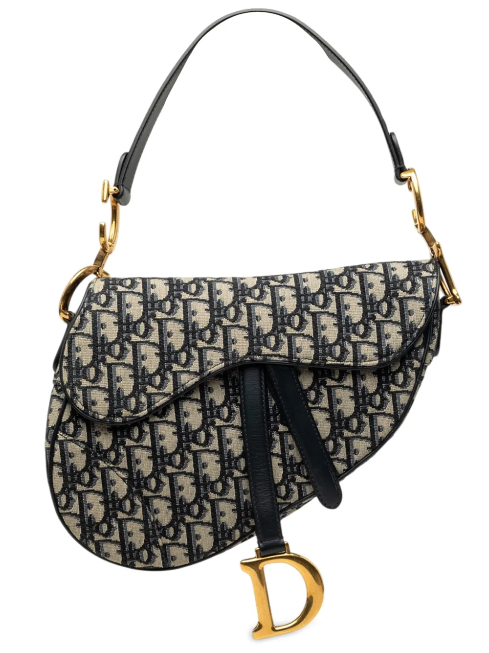 Christian Dior Pre-Owned 2019 Oblique Canvas Saddle Bag shoulder bag - Blu