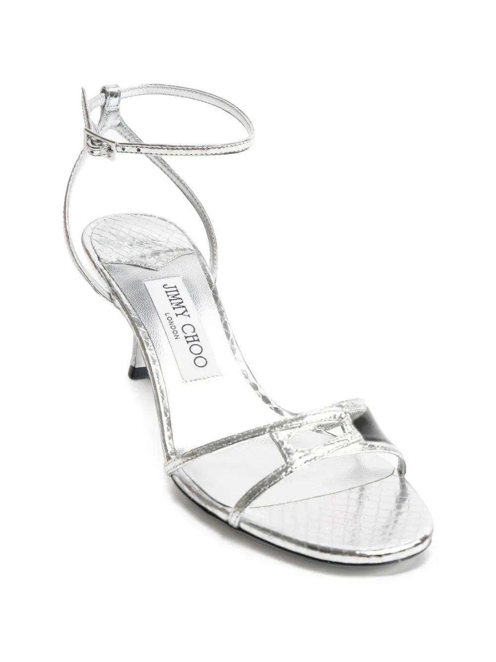 Jimmy Choo Leo 65 chocolate suede sandals Zilver