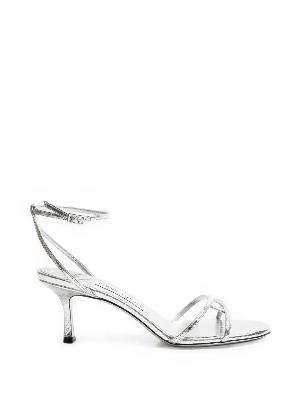 Jimmy Choo Leo 65 chocolate suede sandals Zilver