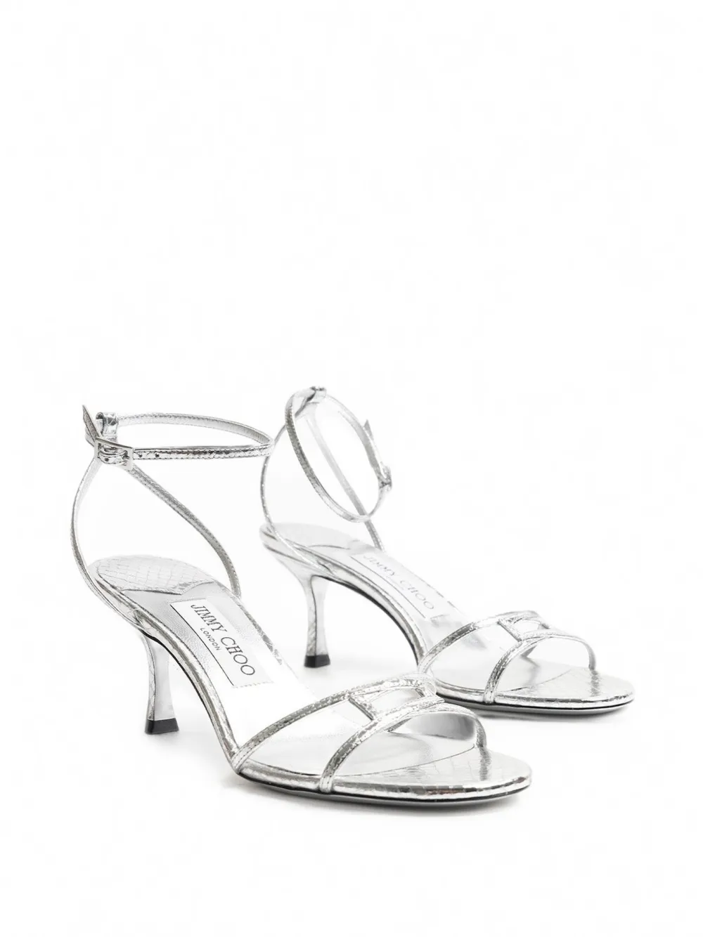 Jimmy Choo Leo 65 chocolate suede sandals Zilver