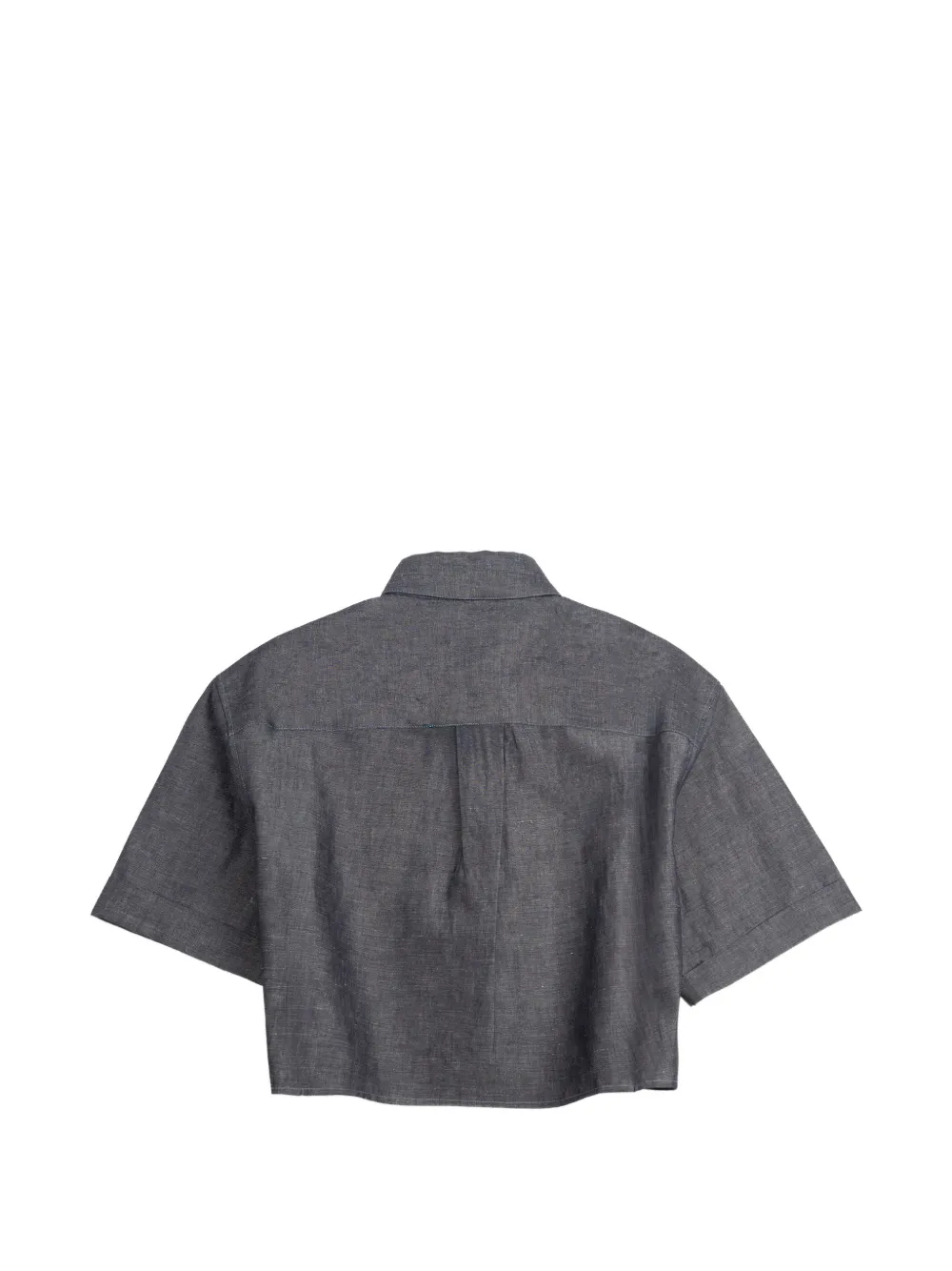 Prada Chambray blouse met korte mouwen Blauw