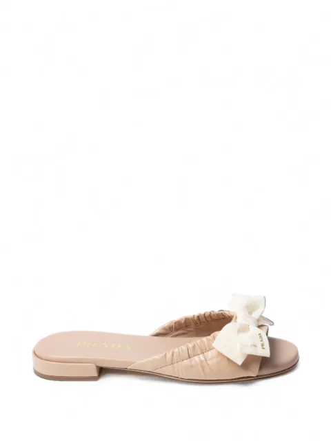 Prada bow-detail ruched sandals