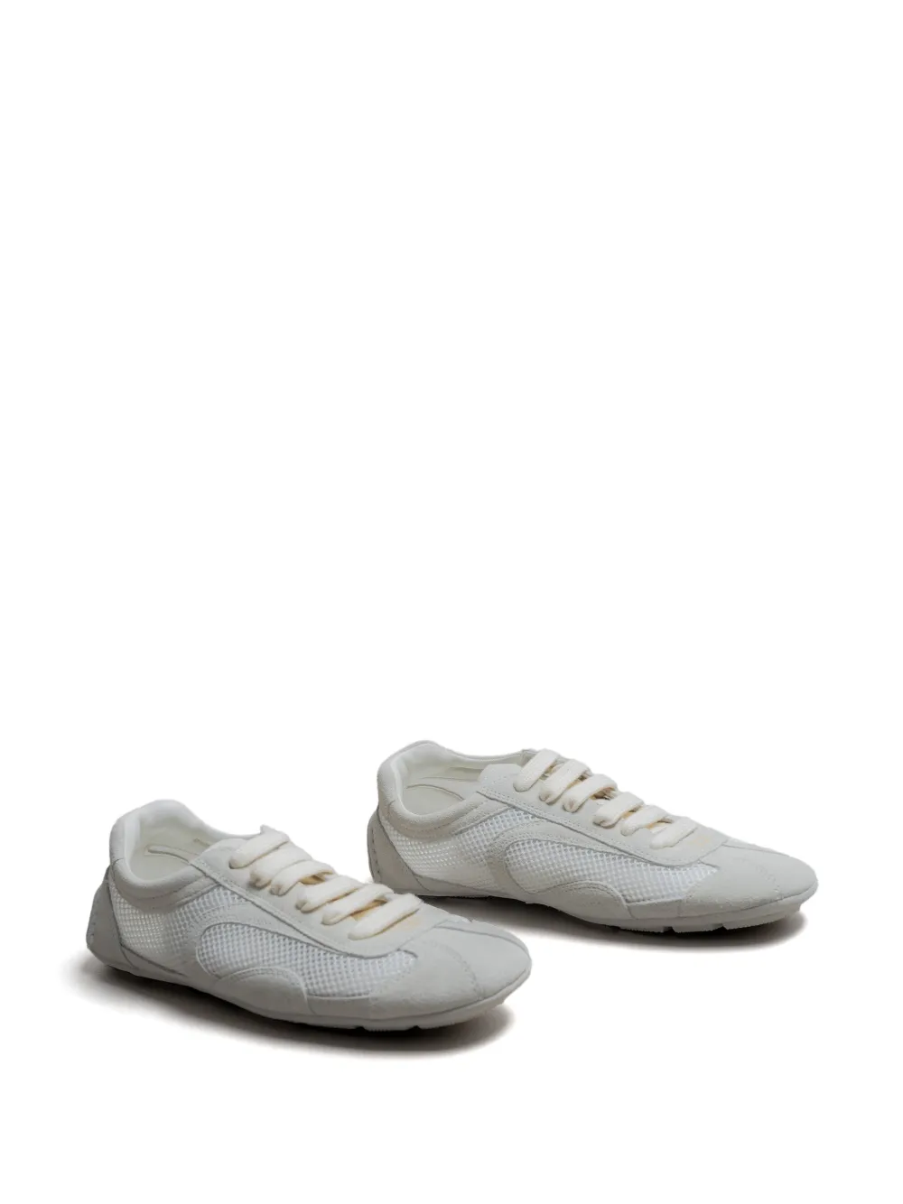 Prada panelled mesh sneakers Wit