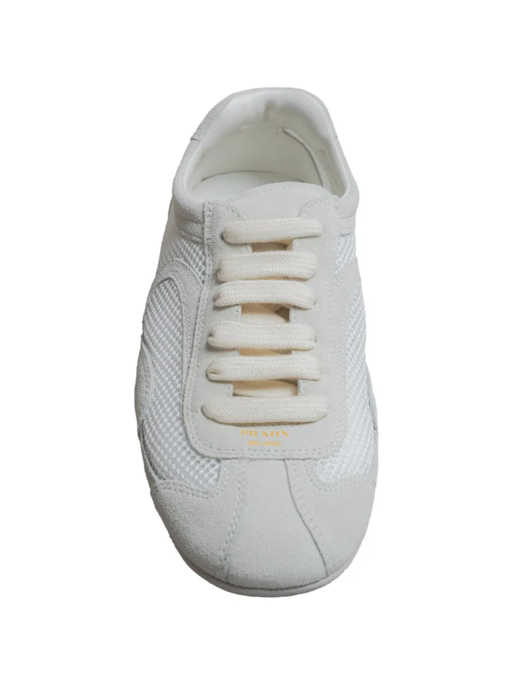 Prada panelled mesh sneakers Wit