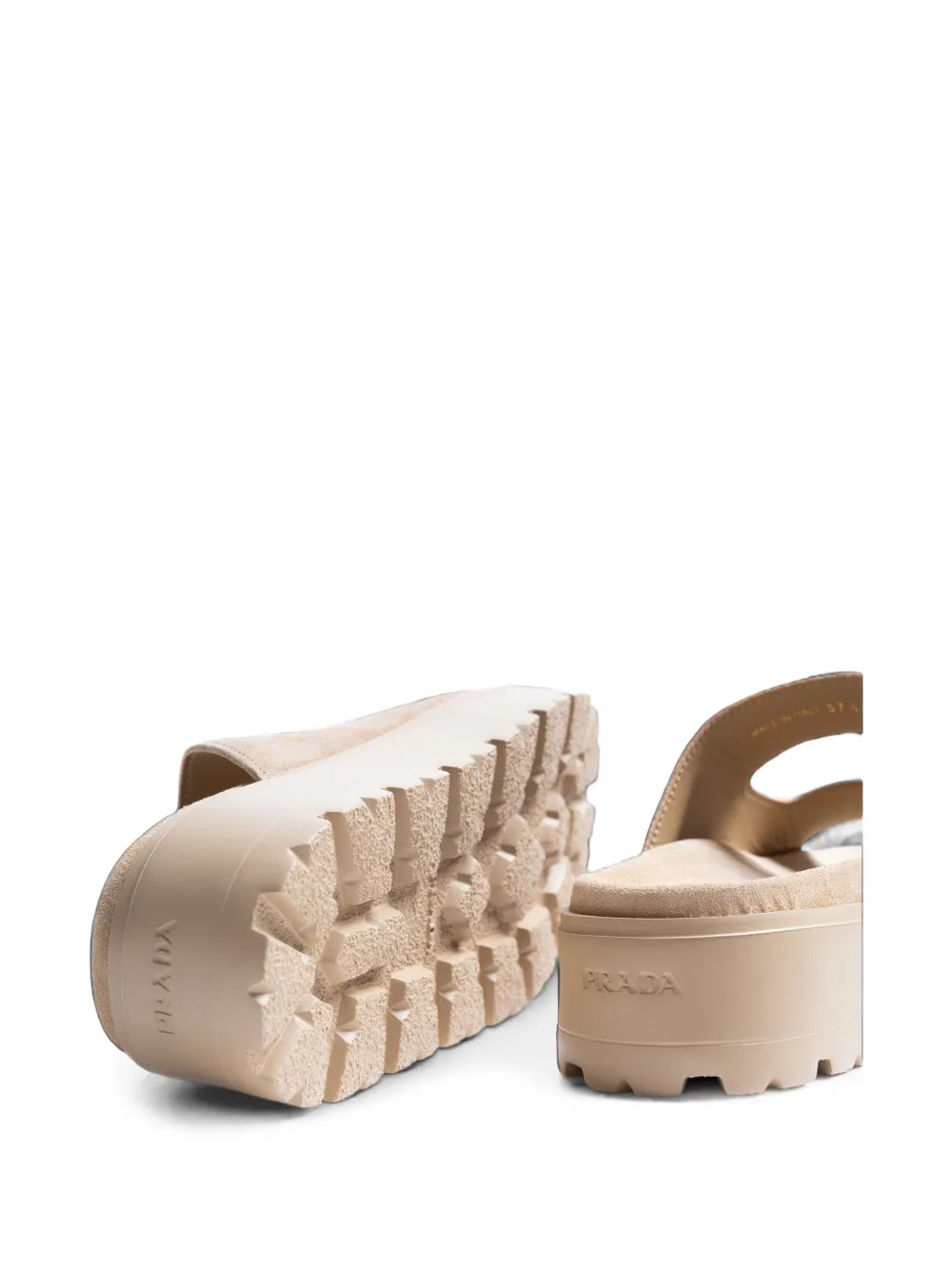 Prada buckle-fastening leather sandals Beige