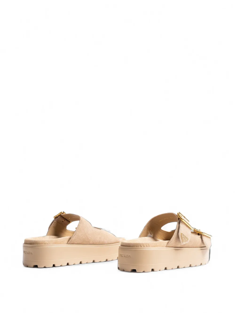 Prada buckle-fastening leather sandals Beige