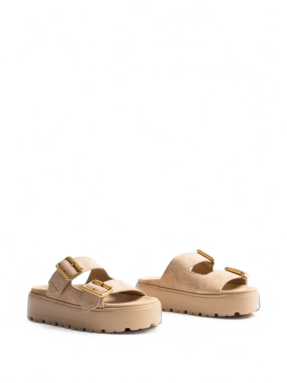 Prada buckle-fastening leather sandals Beige