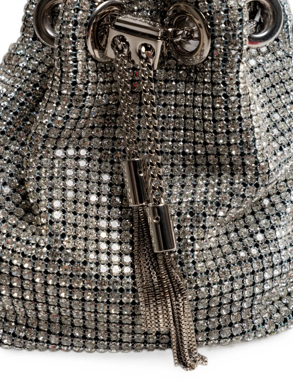 Jimmy Choo Bon mini-tas met mesh en kristallen Zilver