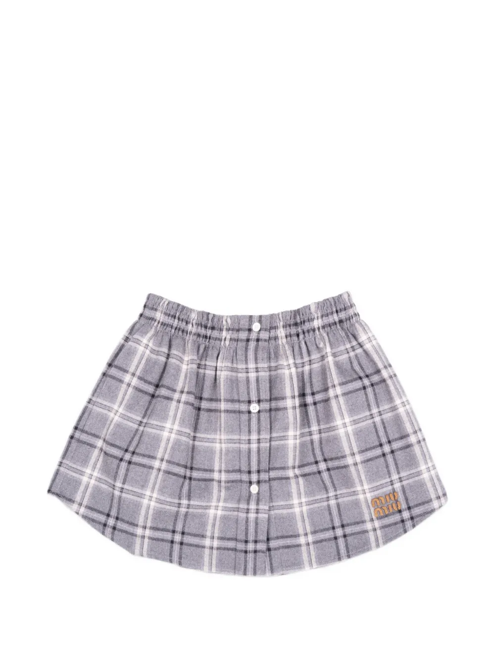 Miu Miu minijupe évasée à carreaux - Gris