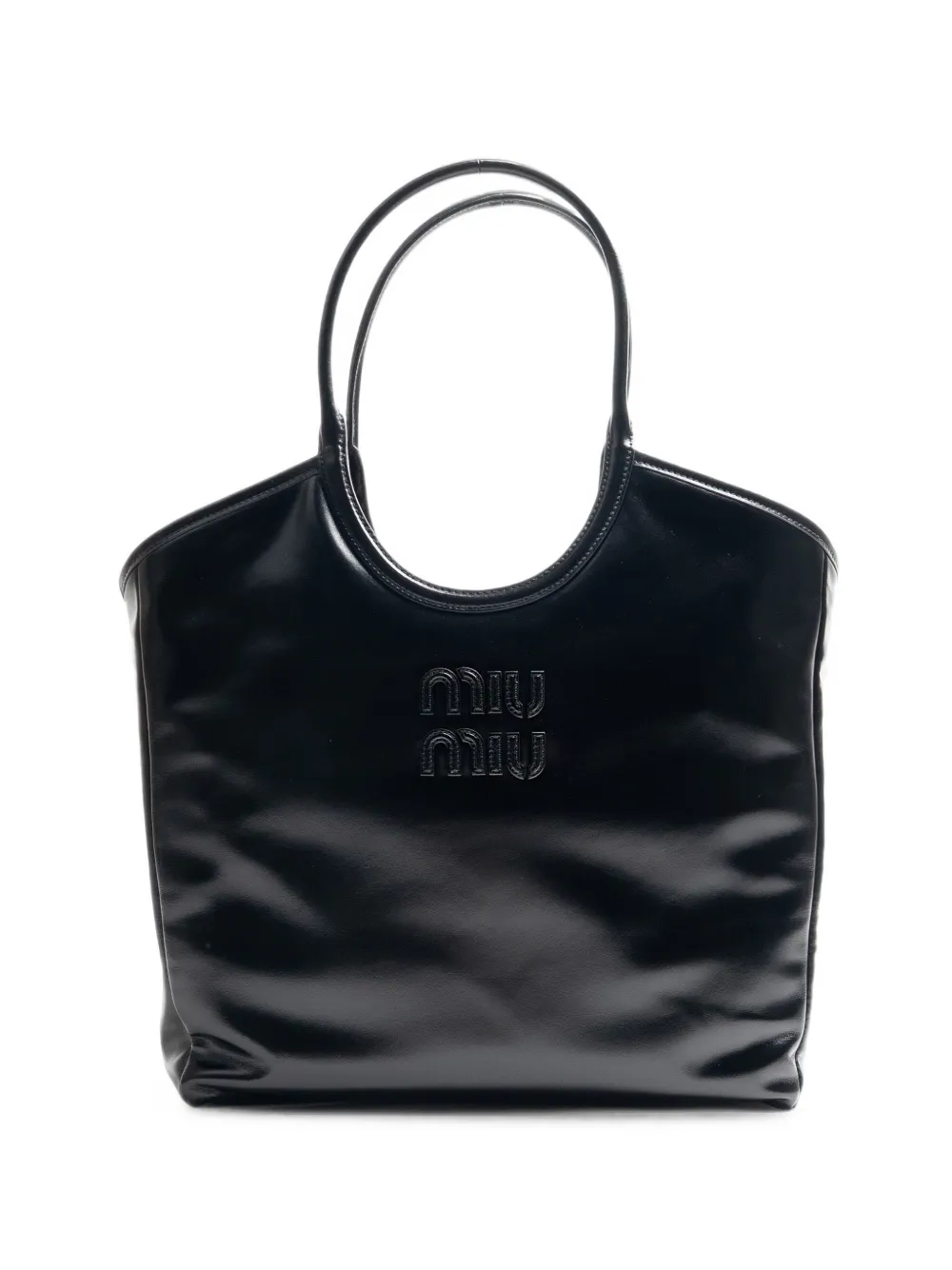 Miu Ivy leren tas Zwart