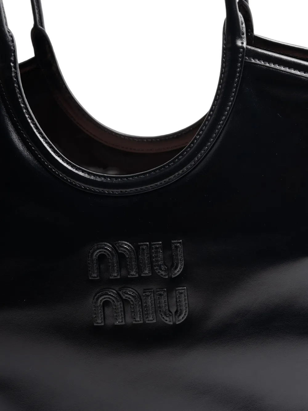 Miu Ivy leren tas Zwart