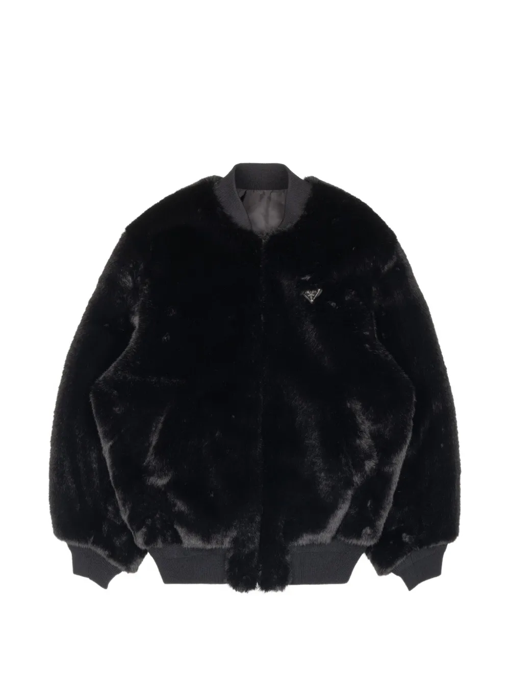 Prada veste bomber en fourrure artificielle - Noir Prada veste bomber en fourrure artificielle - Noir
