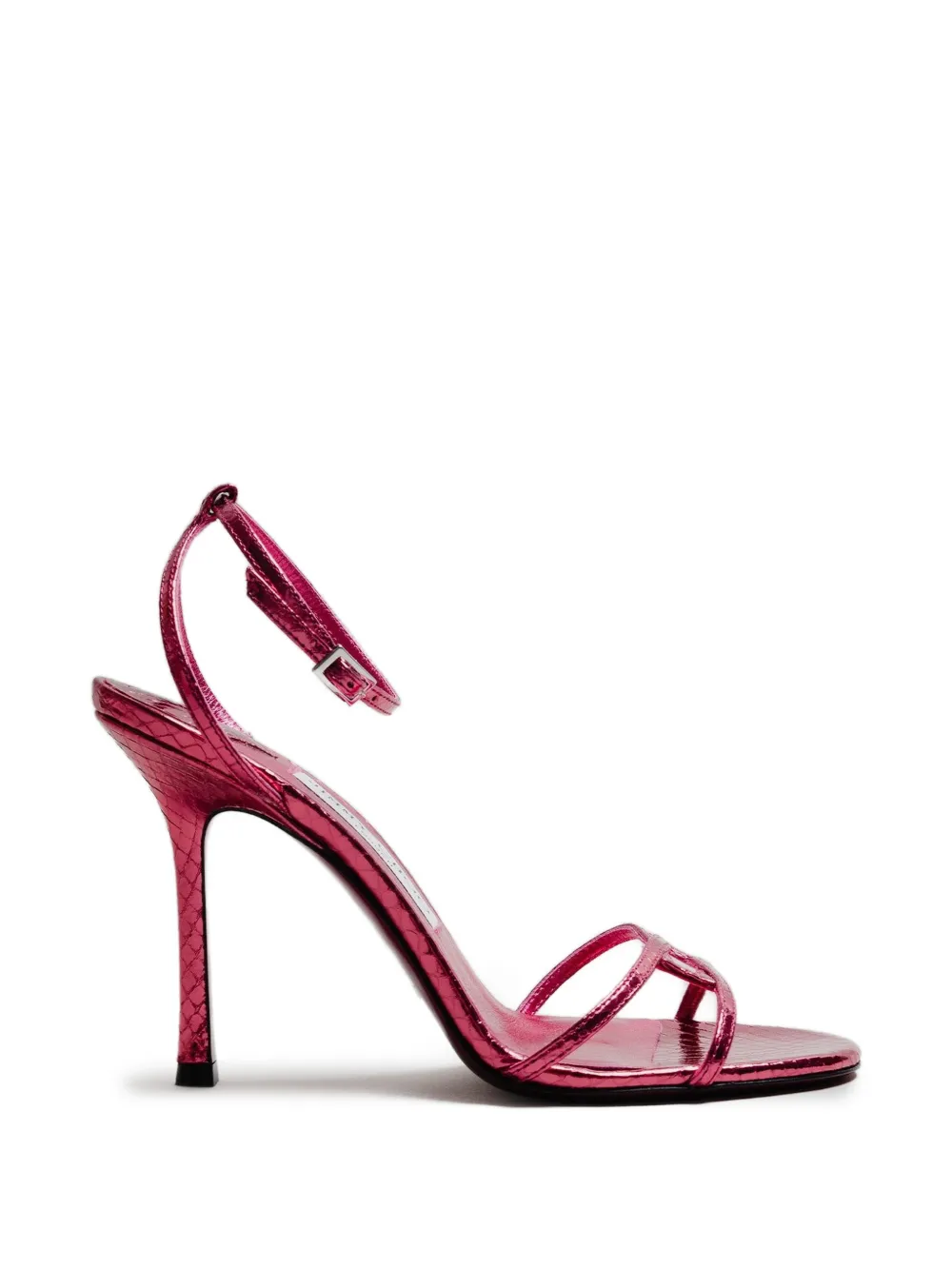 Jimmy Choo Leo metallic leather sandals - Viola