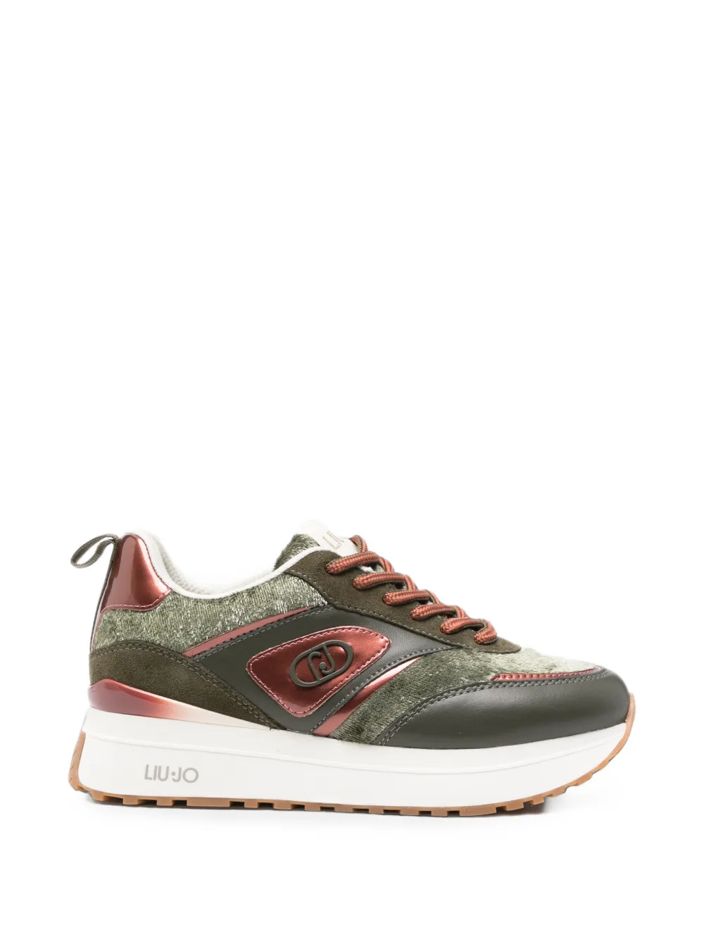 LIU JO logo-plaque leather sneakers - Verde