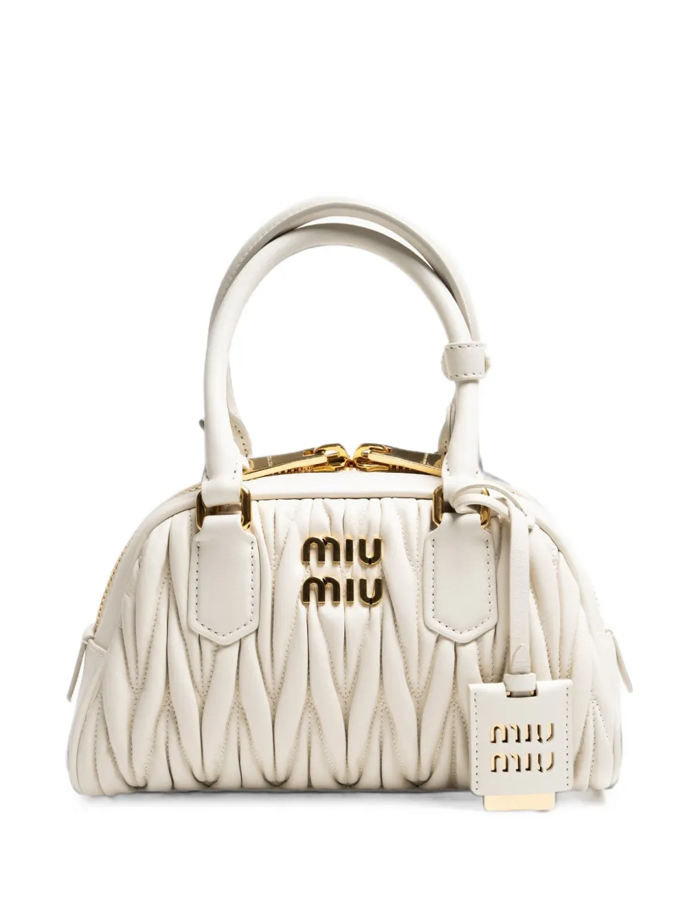 Miu Miu Schultertasche aus Matelasse-Leder - Weiß