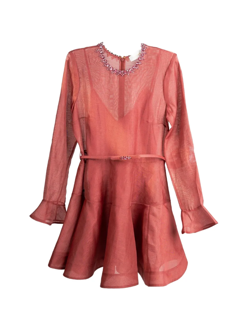 ZIMMERMANN Alchemy crystal-trimmed dress - Rosso