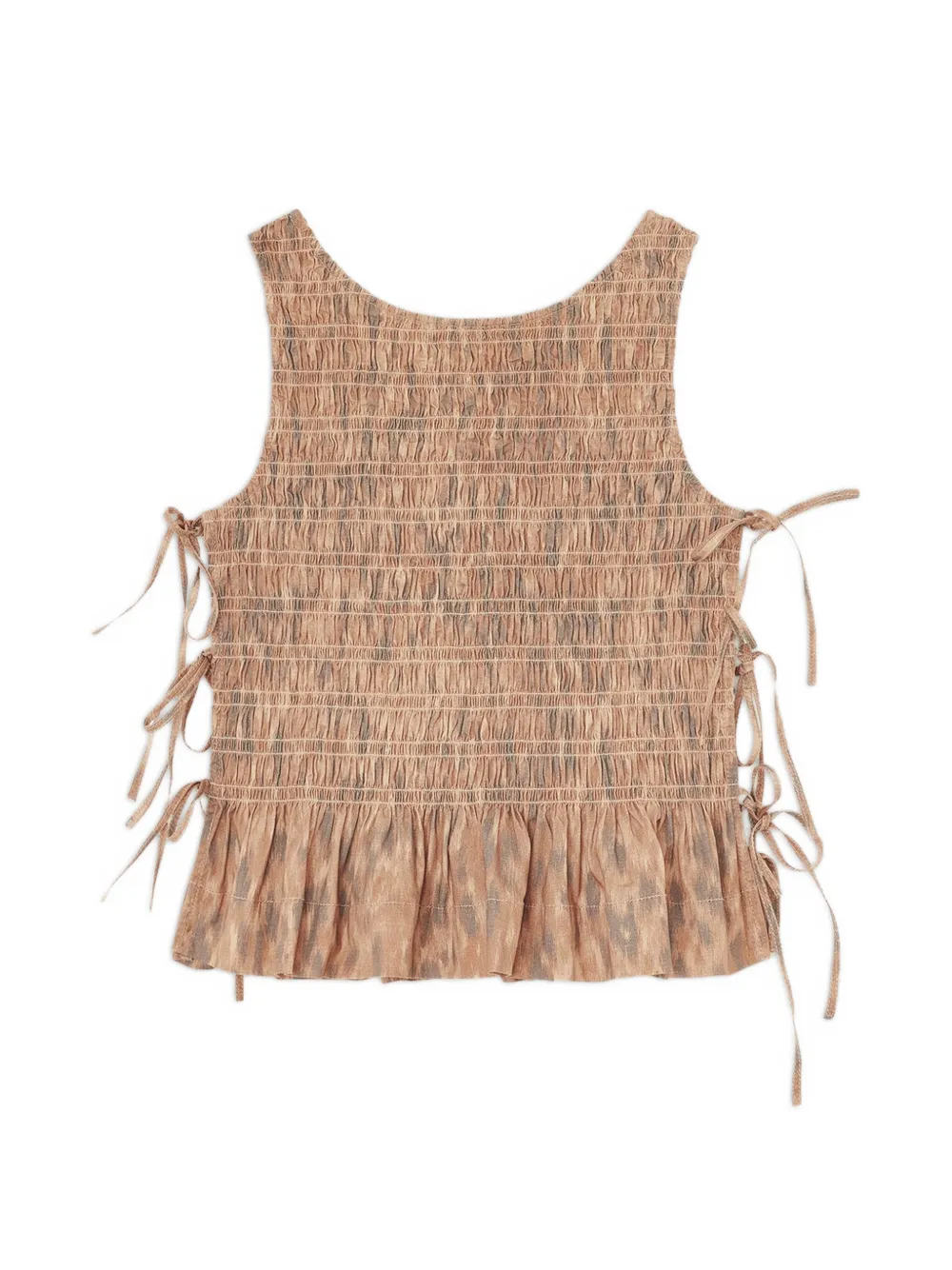GANNI smock top in printed stretch - Toni neutri