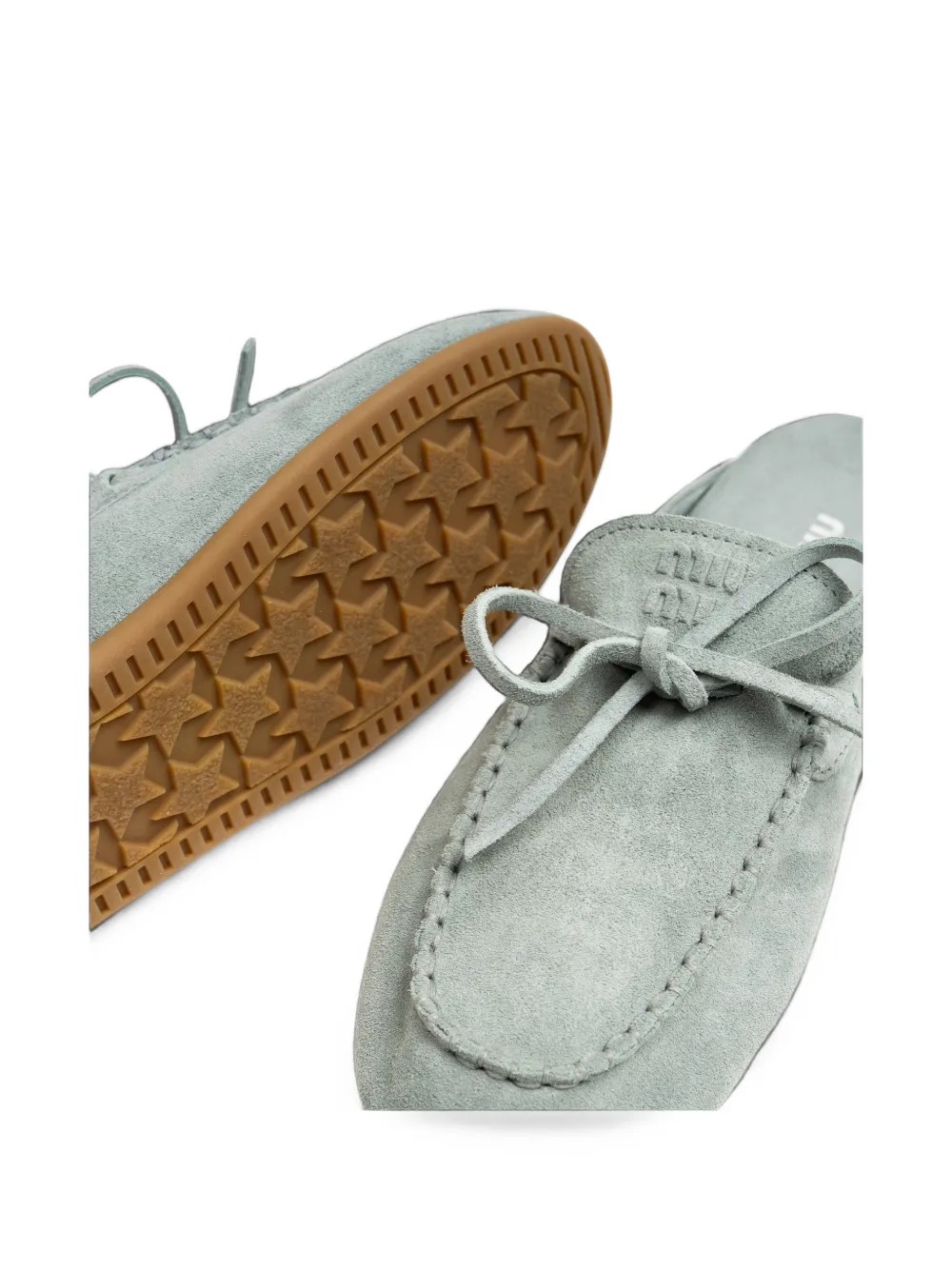 Miu suede deck mules Blauw