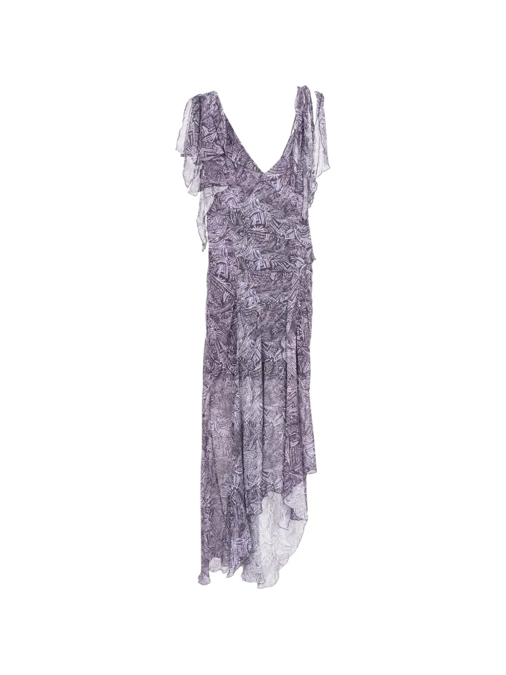 ISABEL MARANT Tylena ruffled abstract-print dress - Viola