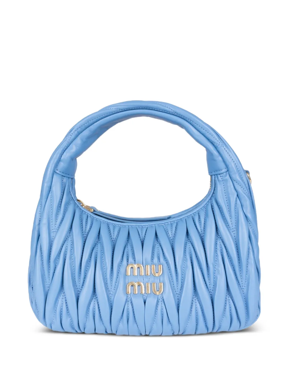 Miu Miu Wander matelassé nappa leather shoulder bag - Blu