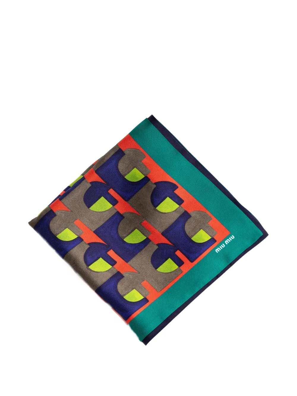 Miu Miu geometric-print silk scarf - Blu