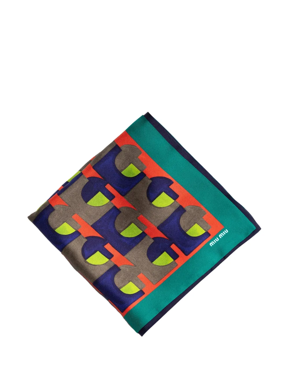 Miu Miu geometric-print silk scarf - Blu