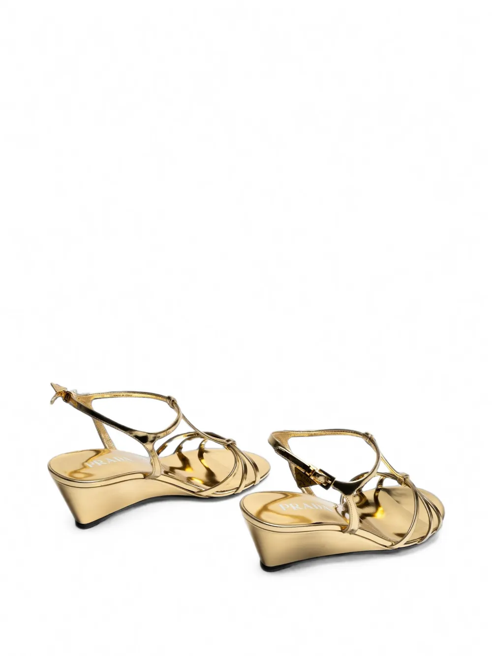 Prada metallic wedge sandals Goud
