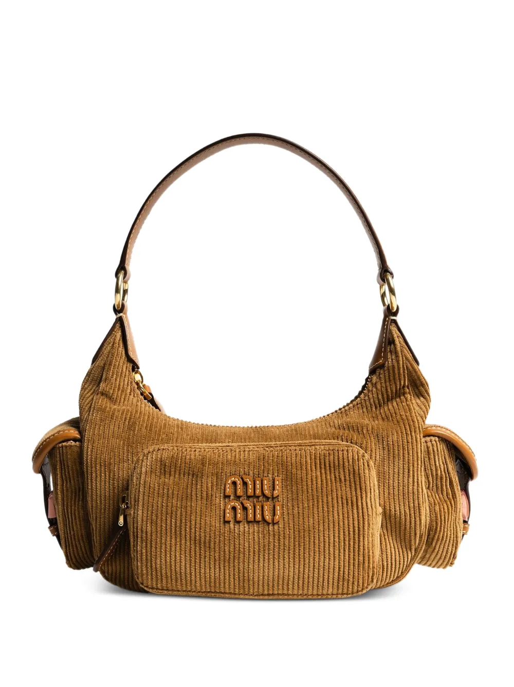 Miu Miu Schultertasche aus Cord - Braun