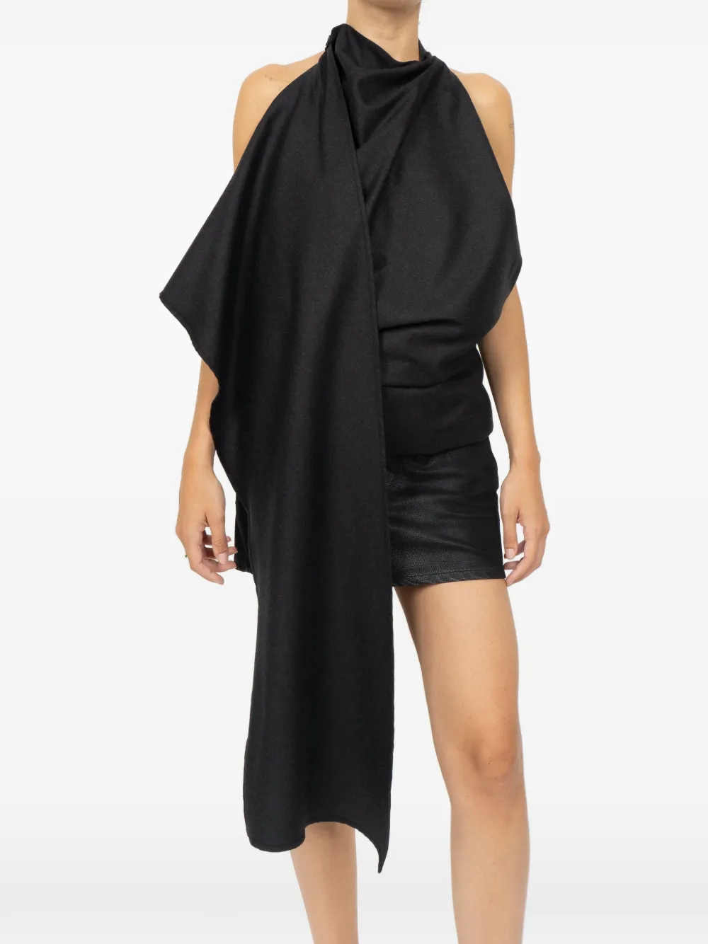 Róhe draped open-back top