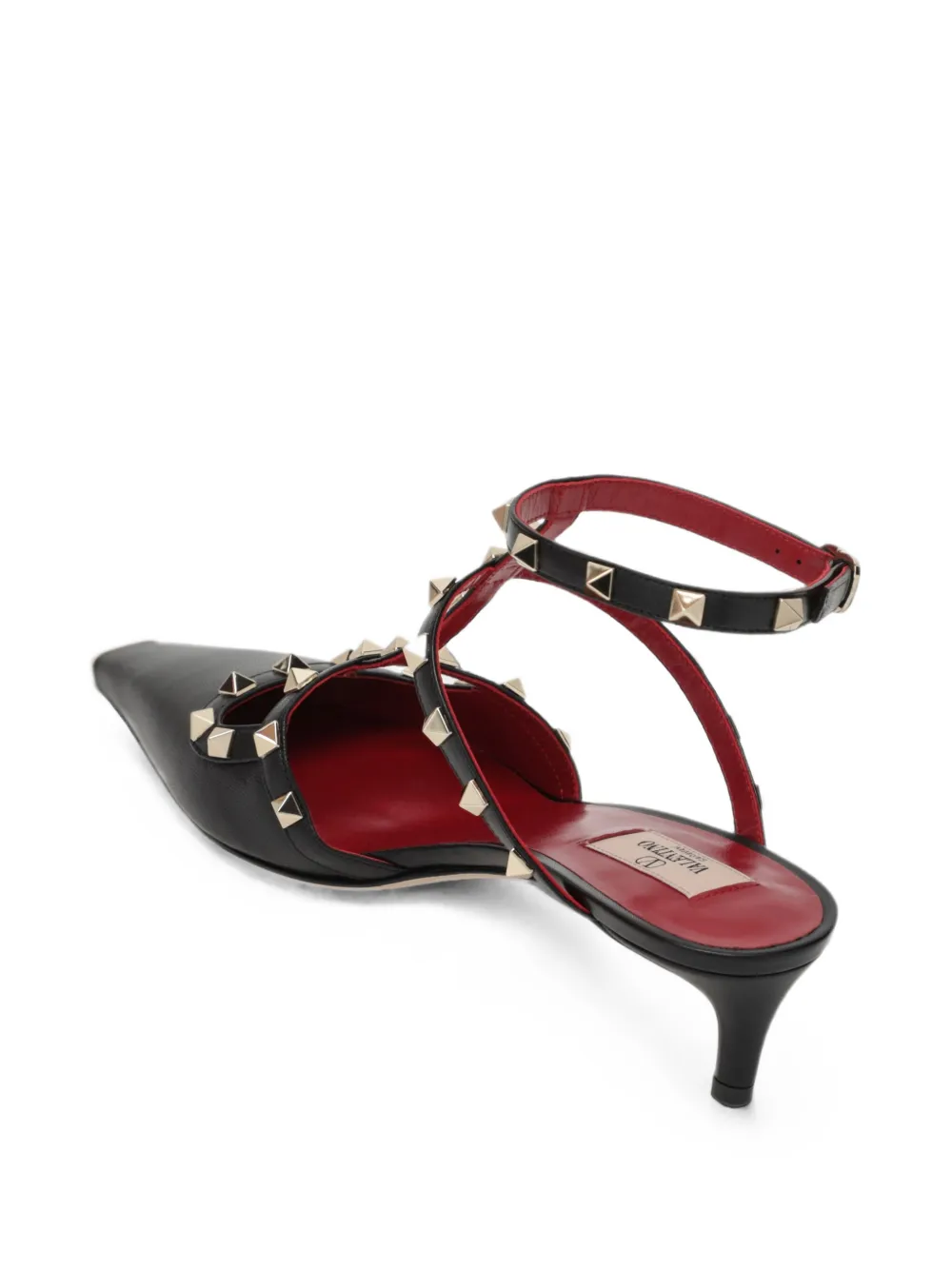 Valentino Garavani Rockstud Court Shoes in kid-leather 40mm Zwart