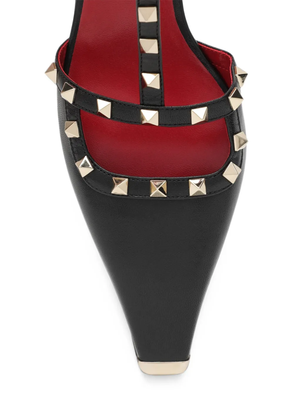 Valentino Garavani Rockstud Court Shoes in kid-leather 40mm Zwart