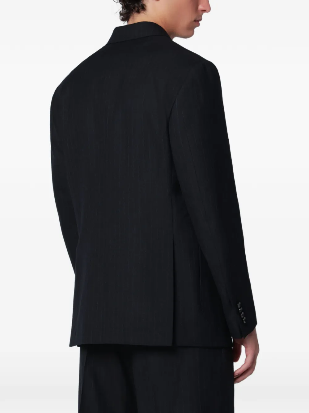 Lardini Blazer met krijtstreep en dubbele rij knopen Zwart