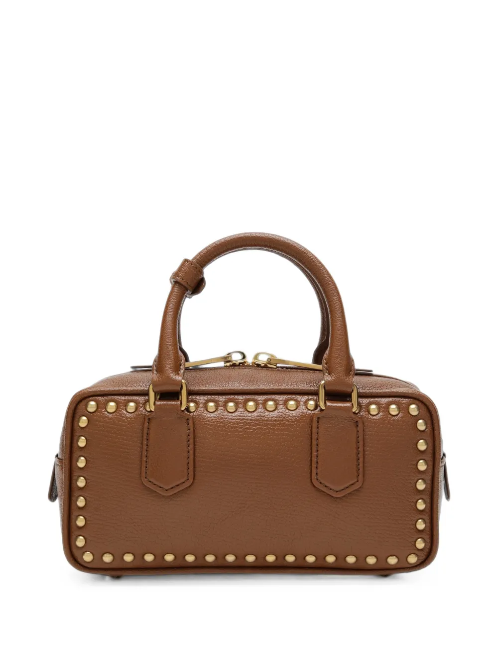 Miu Leren shopper met studs Bruin