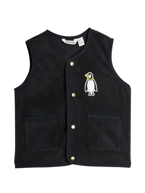 Mini Rodini penguin-patch microfleece vest